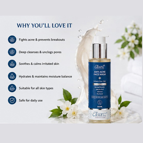 Elisenz Anti Acne Face Wash bottle